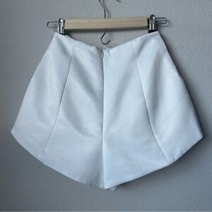 White Zara Satin Effect Balloon Shorts